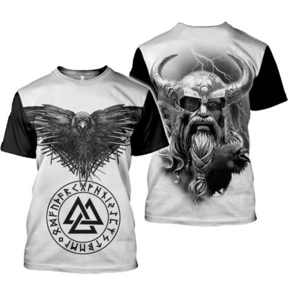 Viking Symbol Printed T-Shirt Short-Sleeved T-Shirt - Image 5