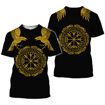 Viking Symbol Printed T-Shirt Short-Sleeved T-Shirt - Image 8