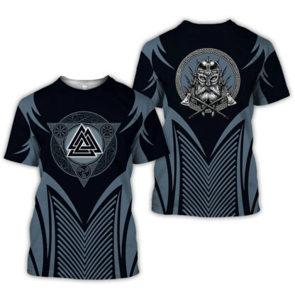 Viking Symbol Printed T-Shirt Short-Sleeved T-Shirt - Image 6