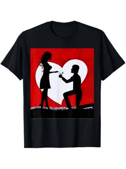 Love Valentine'S Day T-Shirt,   Couple T-Shirt, Couple Christmas, Fashion Casual T-Shirt, Short-Sleeved T-Shirt